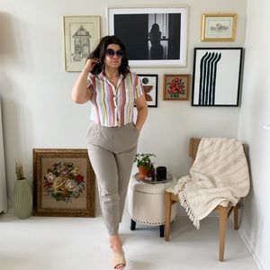 Vintage inspired cropped stripped shirt